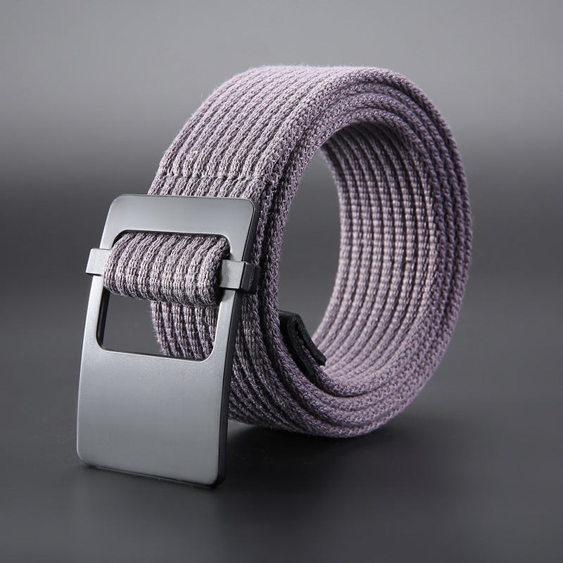 ZANLURE 120cm Adjustable Canvas Tactical Belt Leisure Waist Belts with Zinc Alloy Buckle