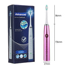 ED8000 Sonic Electric Toothbrush Waterproof IPx7 USB 5 Brush Modes with 2 Toothbrush Head