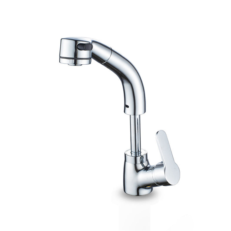 BOiROO Bathroom Basin Sink Pull Out Height Adjustable Basin Sink Faucet Hot and Cold Single Handle Water Mixer Tap