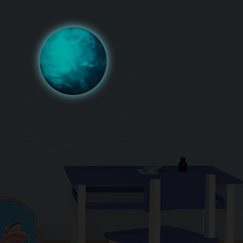 30cm Earth Globe Moon Wall Sticker Removable Glow In The Dark Luminous Stickers Home Decor