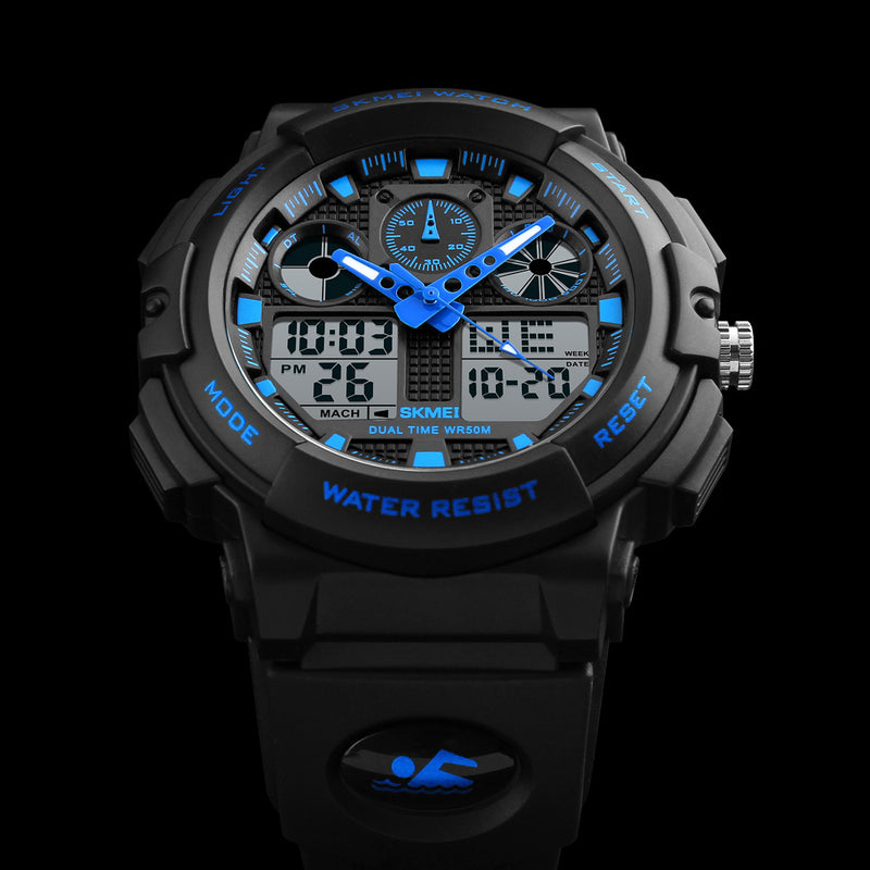 SKMEI 1207 Men Sport Chorongraph 50M Waterproof Luminous Dual Display Digital Watch