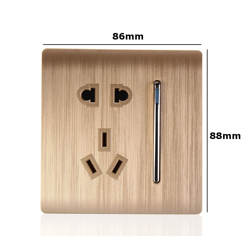 AC 110~250V LED Light Control Wall Mount Light Switch With Two/Three Pole Socket