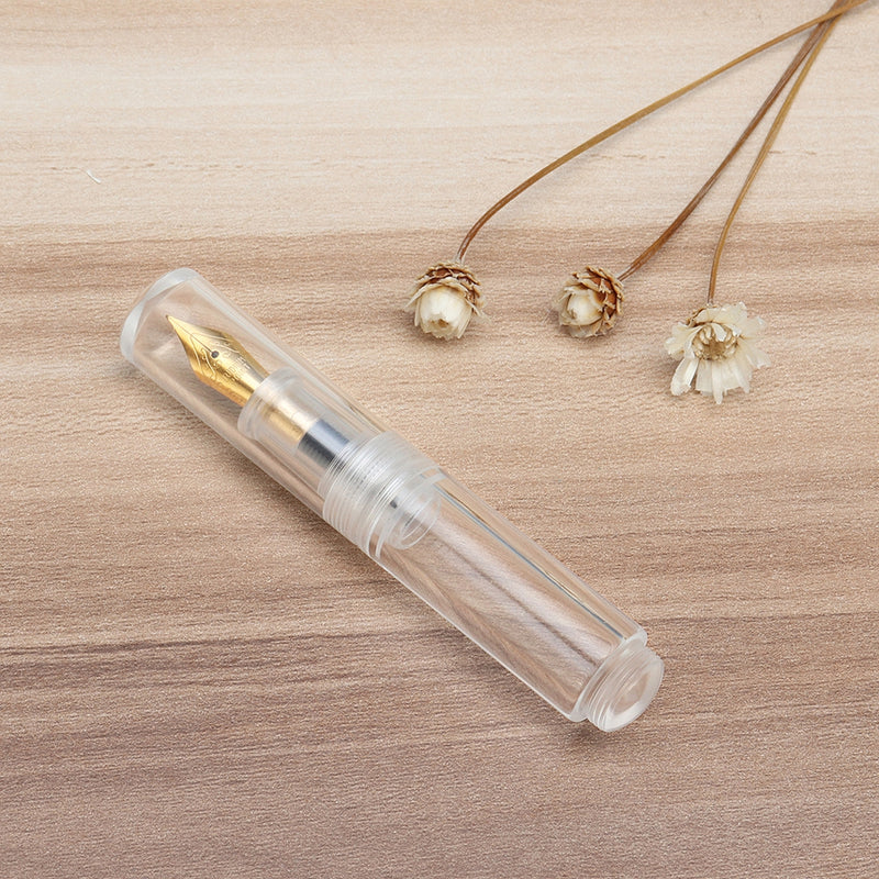 MOONMAN Wancai 0.5mm Iridium Fine Nib Transparent Fountain Pen Mini Ink Sac For Office School Use