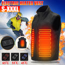 Dual Button USB Electric Outdoor Heating Vest Clothes Carbon Fiber Warm Back + Belly Heat 3 Gear Control
