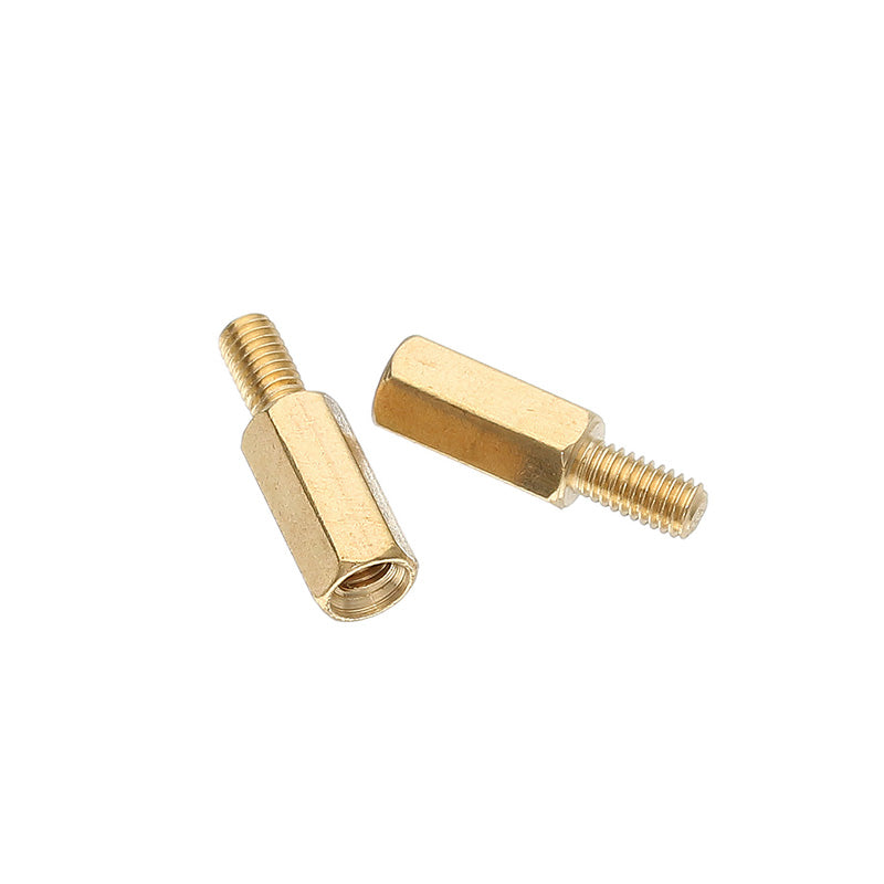 Suleve M3BH3 100Pcs M3 10mm+6mm Male-Female Brass Hex Standoffs Support Spacer Pillar for PCB Board