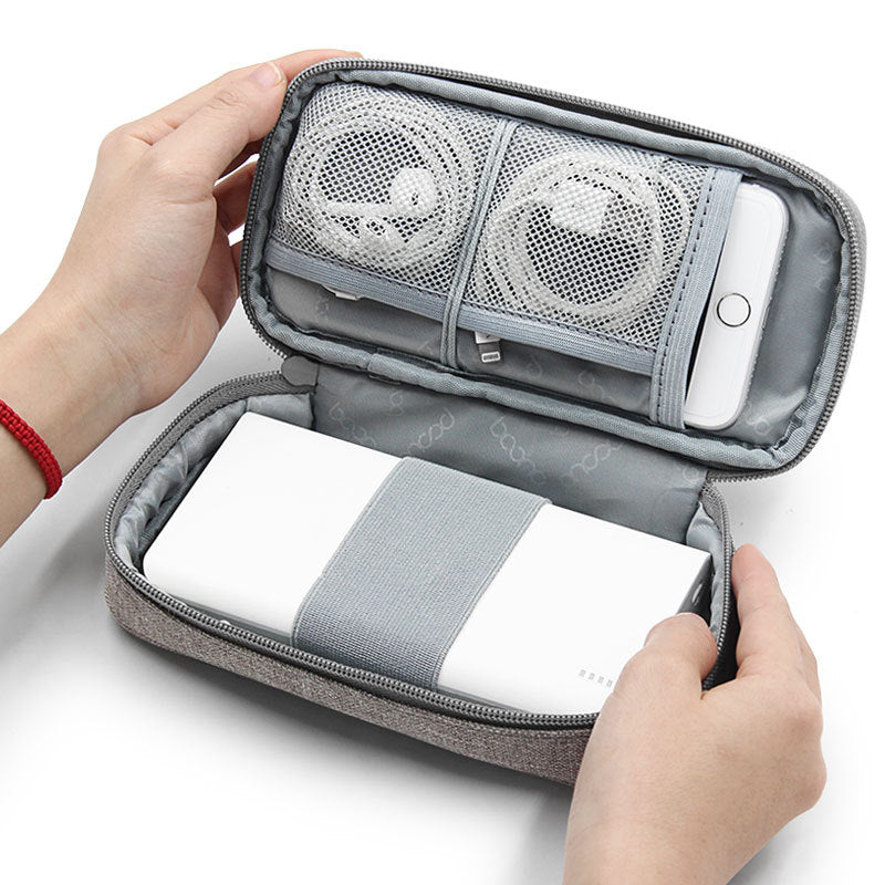 Boona 19.5cm*11cm Digital Accessories Storage Bag 20000mAh Power Bank U Disk Memory Card USB Cable Phone Organizer Travel Bag