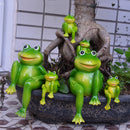 Resin Sitting Frogs Statue Outdoor Frog Sculpture Garden Decorations Ornaments