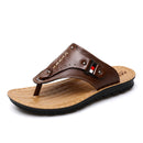 Men Leather Flip Flops Thick Bottom Comfortable Beach Can Be Immersed In Seawater Durable Sandals