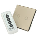 1 Way 2 Gang Crystal Glass Panel Wall Light Touch Switch Remote Controller
