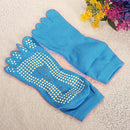 Elastic Cotton Yoga Sock Non Slip Full Toe Grip Fitness Silicon Massage Dots Sock 5 Colors
