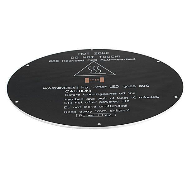 FLSUN 12V 180W 220*3mm Aluminum PCB MK3 Round Delta Rostock Heated Bed For 3D Printer