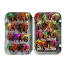 ZANLURE 32pcs Mixed Trout Flies Lure Fly Fishing Tackle with Box