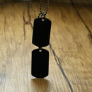 Men Stainless Steel Hangtag Pendant Chain Trendy Black Plating Necklace