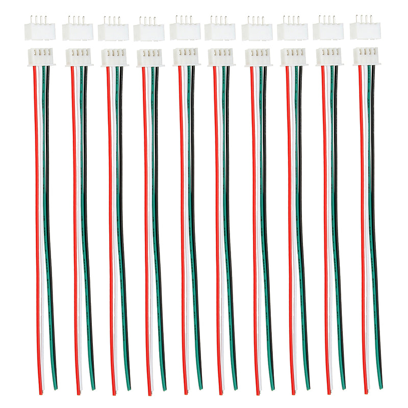 Excellway 20Pcs XH Pitch 2.54mm Single Head 4Pin Wire To Board Connector 15cm 24AWG With Socket