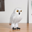 Feather Lifelike Owl Ornaments Garden Home Decorations