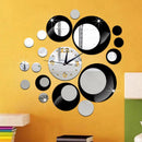 Honana DX-X6 Creative 3D Acrylic Mirror Wall Sticker Quartz Clocks Watch Large Home Decor