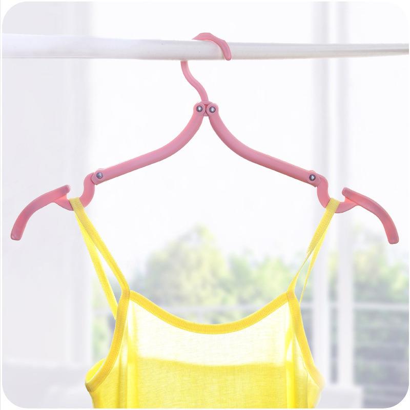 Folding Travel Hanger Portable Travel Clothes Brace Household Windproof Clothes Hanger Non-slip Clothes Hanger Plastic Cloth Hanger