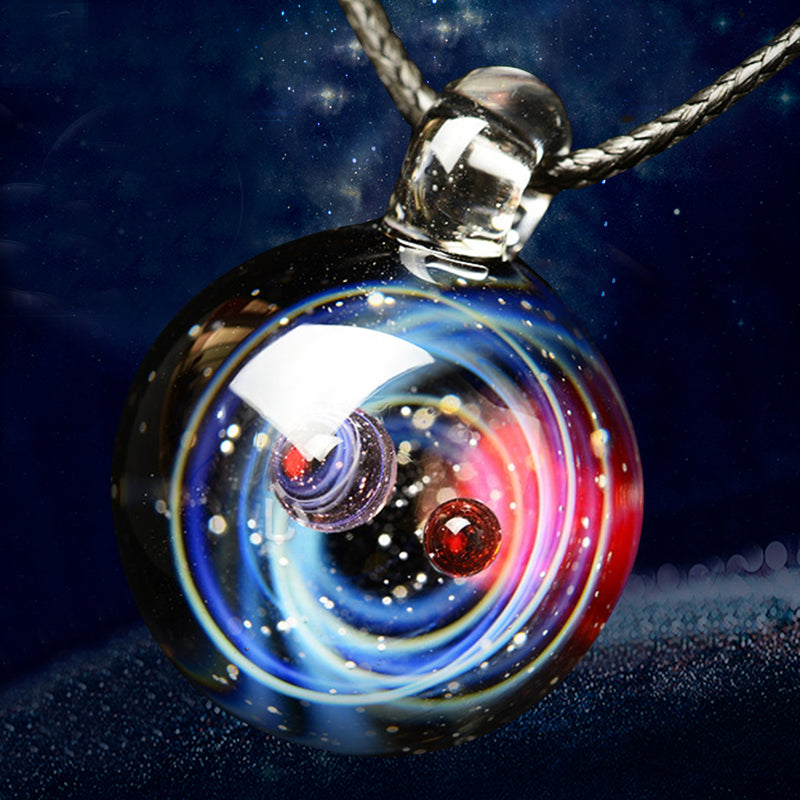 Cosmic Glass Starry Sky Glass Pendant  Men And Women