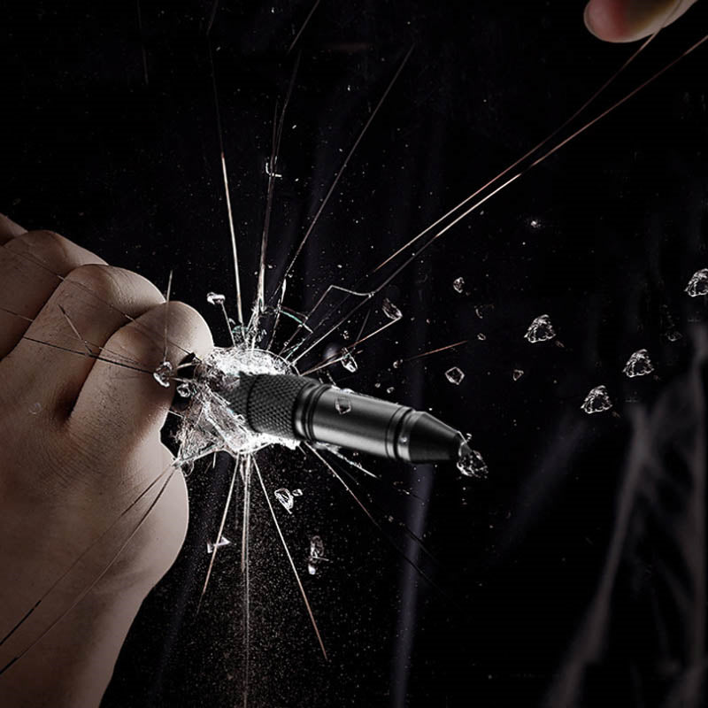 T06 Multi-functional Self Defensive Tactical Pen With Emergency LED Light Whistle Window Glass Breaker Cutter for Outdoor Survival