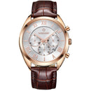 WISHDOIT WSD-006 Fashion Men Quartz Watch Luxury Leather Strap Waterproof Wrist Watch