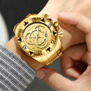 GIMTO GM259 Fashion Men Business Stainless Steel Band Three Dial Date Display Quartz Watch