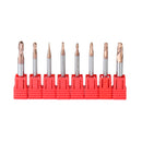2 Flutes Ball Nose Carbide End Mill R0.5-3mm AlTiN Coating End Mill Cutter HRC58 CNC Tool