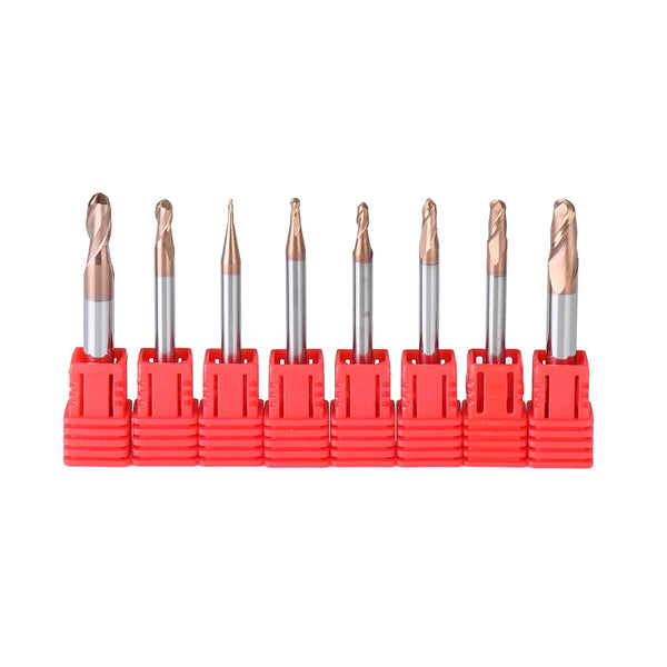 2 Flutes Ball Nose Carbide End Mill R0.5-3mm AlTiN Coating End Mill Cutter HRC58 CNC Tool