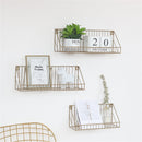 Iron Wall Shelf Mounted Storage Rack Organization Bedroom Kitchen Home Kid Room DIY Decoration Holder
