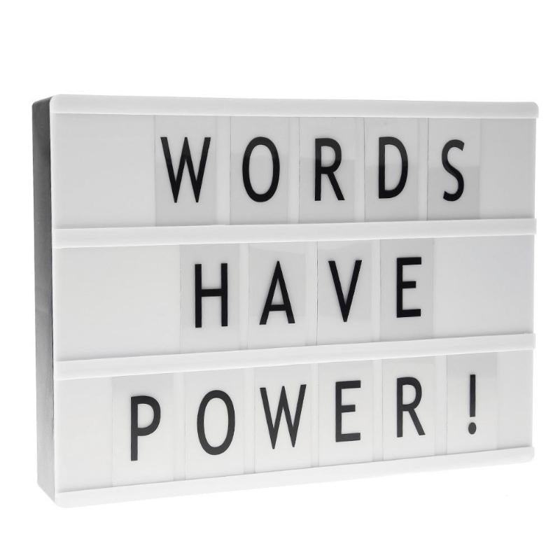 DIY Alphabet Symbol Card Night Light Remote Control Timing Dimming A4 LED Box Advertising Lamp