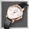 SKMEI 1457 Women Fashion Simple Dial Rose Gold Case Leather Strap Quartz Watch