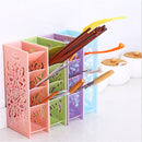 Multi-functional 4 Grids Desktop Hollow Pen Holder Office School Storage Case Desktop Pen Pencil Organizer