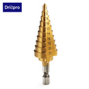 Drillpro DB-S2 4-22MM Hex Titanium Step Cone Drill Bit Hole Cutter HSS 4241
