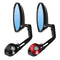Flexible Motorcycle Aluminum Oval Rear View Mirrors 7/8 inch Handle Bar End