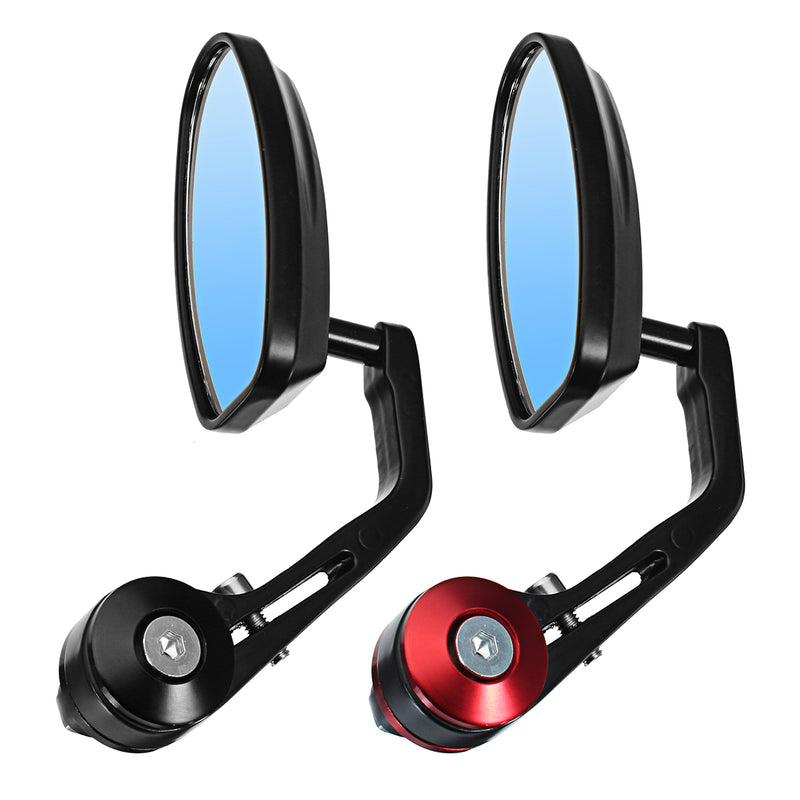 Flexible Motorcycle Aluminum Oval Rear View Mirrors 7/8 inch Handle Bar End