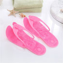 Women Candy Color Foldable Slippers Massage Clip Toe PVC Non-slip Beach Swimming Sandals Shoes