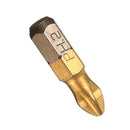 10pcs 25mm Titanium Coated Hex Shank PH2 Magnetic Screwdriver Bit Set