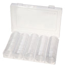 Coin Collection Box 100PCS 30MM Round Coin Case Transparent Storage Box Plastic Organizer Container