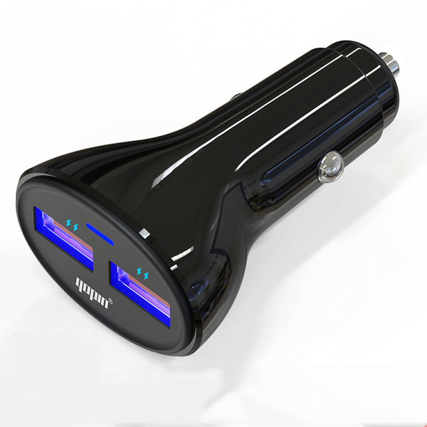 Yopin 2.4A Dual USB Blue LED Indicator Fast Charging USB Car Charger For iPhone 11 Pro Huawei P30 Pro Mate 30 Xiaomi 9 Pro S10+