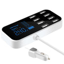 5V 8A 40W Smart USB Car Display USB Charger Adapter 8 Ports LED Digital Display Charging Station