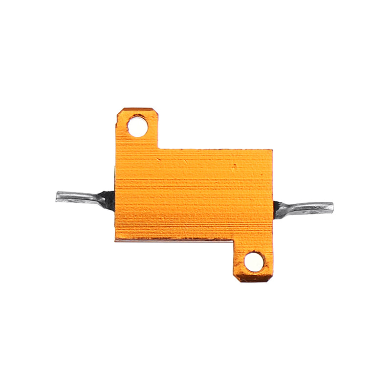 20pcs RX24 10W 1R 1RJ Metal Aluminum Case High Power Resistor Golden Metal Shell Case Heatsink Resistance Resistor