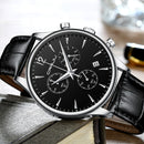 CRRJU 2272 Fashion Leather Strap Japan Movement Calendar Waterproof Men Quartz Watch