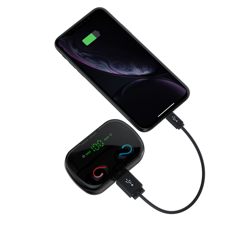 TWS Mini Wireless bluetooth Binaural Call Waterproof Headphone LED Power Display Earphone with Power Bank