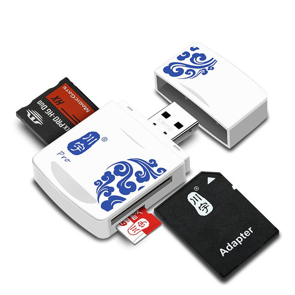 Kawau Mini Portable USB 2.0 TF Memory Card SD MS Card Reader for Computer Tablet PC