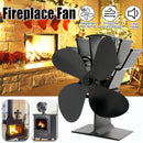 IPRee Black Fireplace 4 Blade Heat Powered Stove Fan komin Log Wood Burner Eco Friendly Quiet Fan Home Efficient Heat Distribution