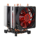 3 Pin Four Copper Pipes Red Backlit CPU Cooling Fan for Intel 1155 1156 AMD