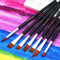 BGLN 021-A0015-T 12 Pcs/set Nylon Hair Short Rod Paint Brushes Flat Painting Brush For Oil Acrylic Brush Pens School Students Art Supplies