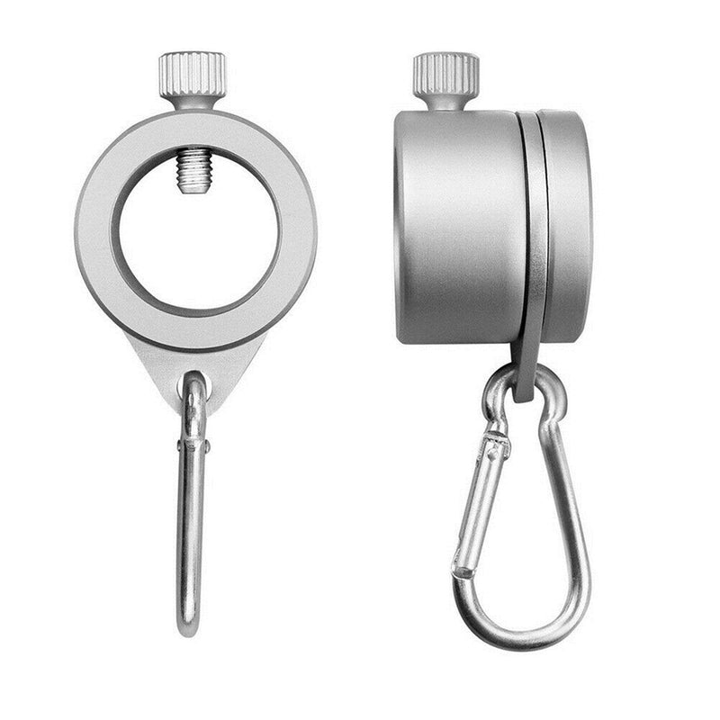 Aluminum Alloy Flag Pole Rings 360 Degree Rotating Flagpole Flag Mounting Ring Kit with Carabiner for 0.75-1.02Inch Flagpole