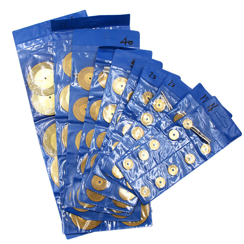 Drillpro 10pcs Diamond Grinding Wheel 8 Holes Metal Cutting Disc for Rotary Tool with 2 Mandrels