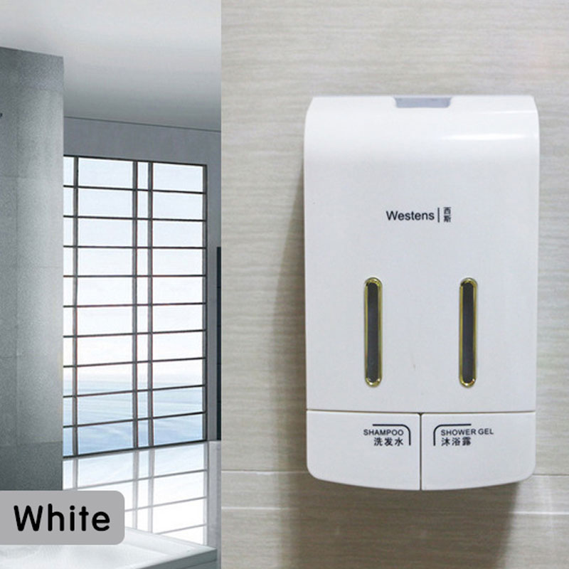 Wall Mounted Double Manual Liquid Soap Dispenser Hand Pressing Lotion Container