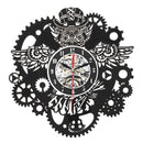 Owl Vinyl Record Wall Clock Gear Cogs Night Owl Steampunk LED Wall Clock Home Decor Cogwheels Animal Wall Modern